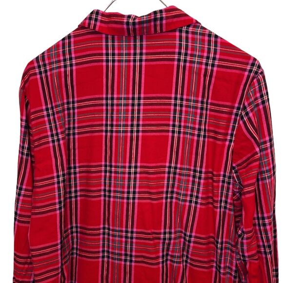 Victoria's Secret Red Plaid Long Sleeve Button Up Pajama Top S - Picture 6 of 14